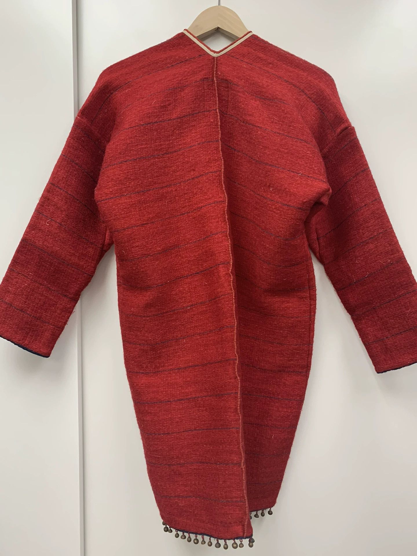 Visvim Red Striped Long Cloak - Size S Size US S / EU 44-46 / 1 - 5 Thumbnail