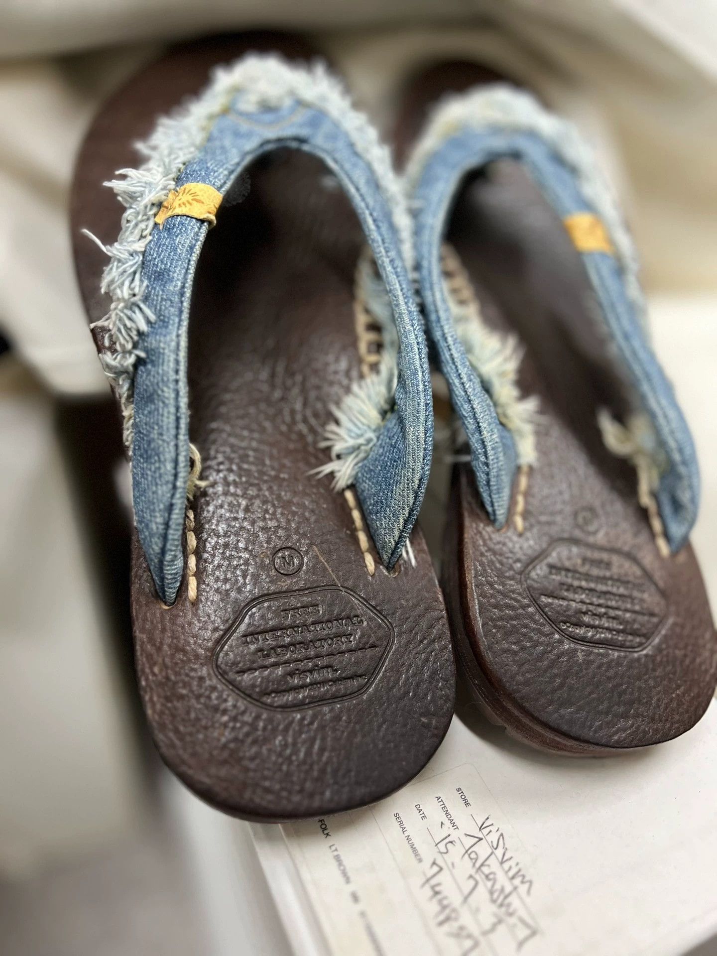 Visvim Brown Denim Fringe Sandals Size 8.5 Size US 8.5 / EU 41-42 - 2 Thumbnail