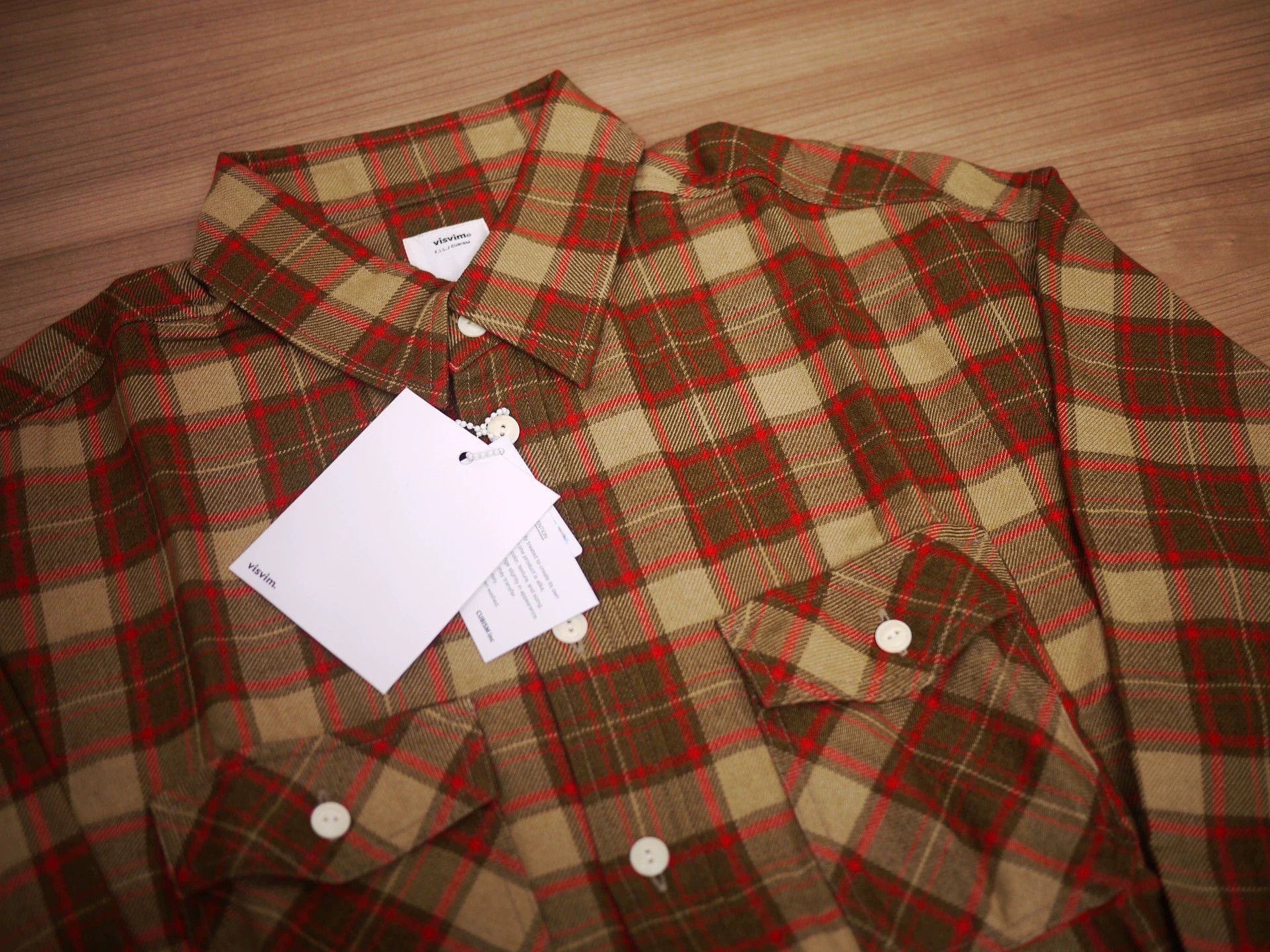 Visvim Beige Plaid Long Sleeve Button-Up Shirt - M Size US M / EU 48-50 / 2 - 4 Thumbnail