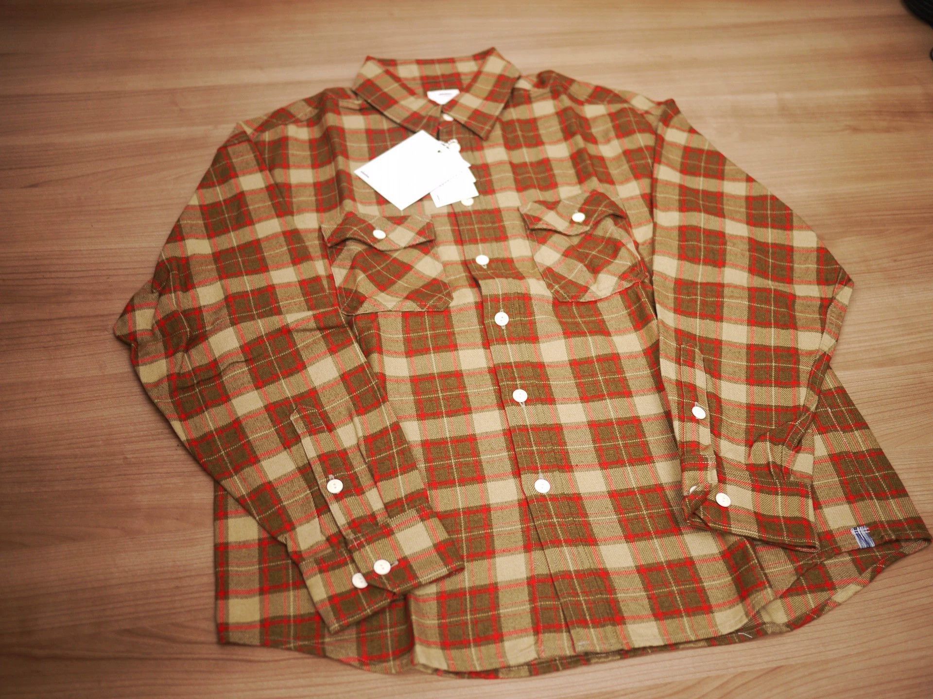 Visvim Beige Plaid Long Sleeve Button-Up Shirt - M Size US M / EU 48-50 / 2 - 2 Thumbnail