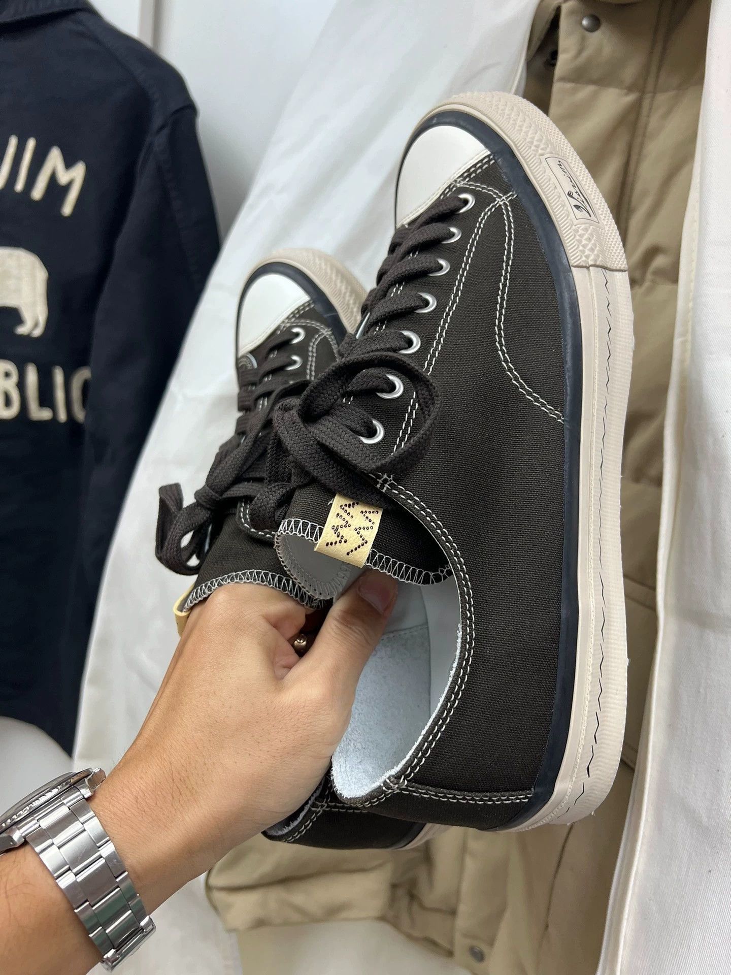 Visvim Black Canvas Low-Top Sneakers Size 12 Size US 12 / EU 45 - 6 Thumbnail