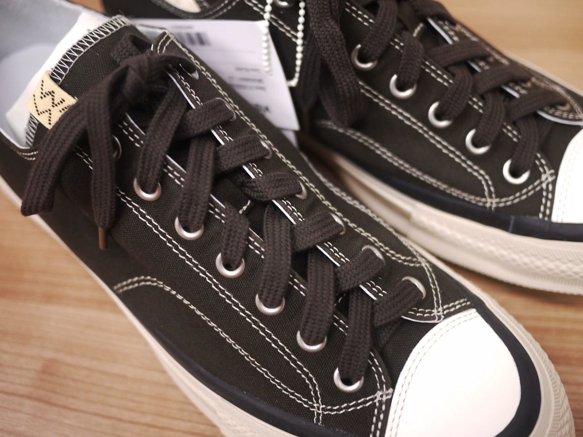 Visvim Black Low-Top Canvas Sneakers Size 12 Size US 12 / EU 45 - 4 Thumbnail