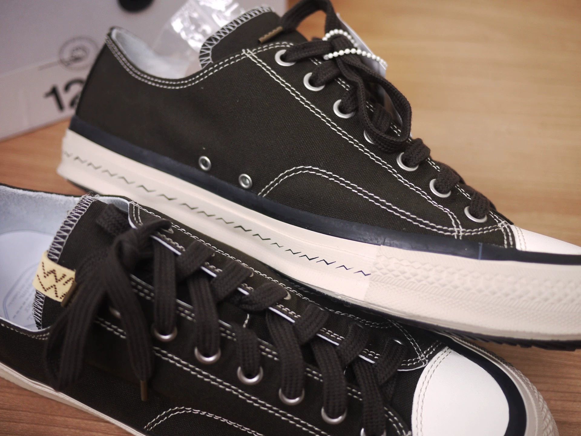 Visvim Black Low-Top Canvas Sneakers Size 12 Size US 12 / EU 45 - 8 Thumbnail
