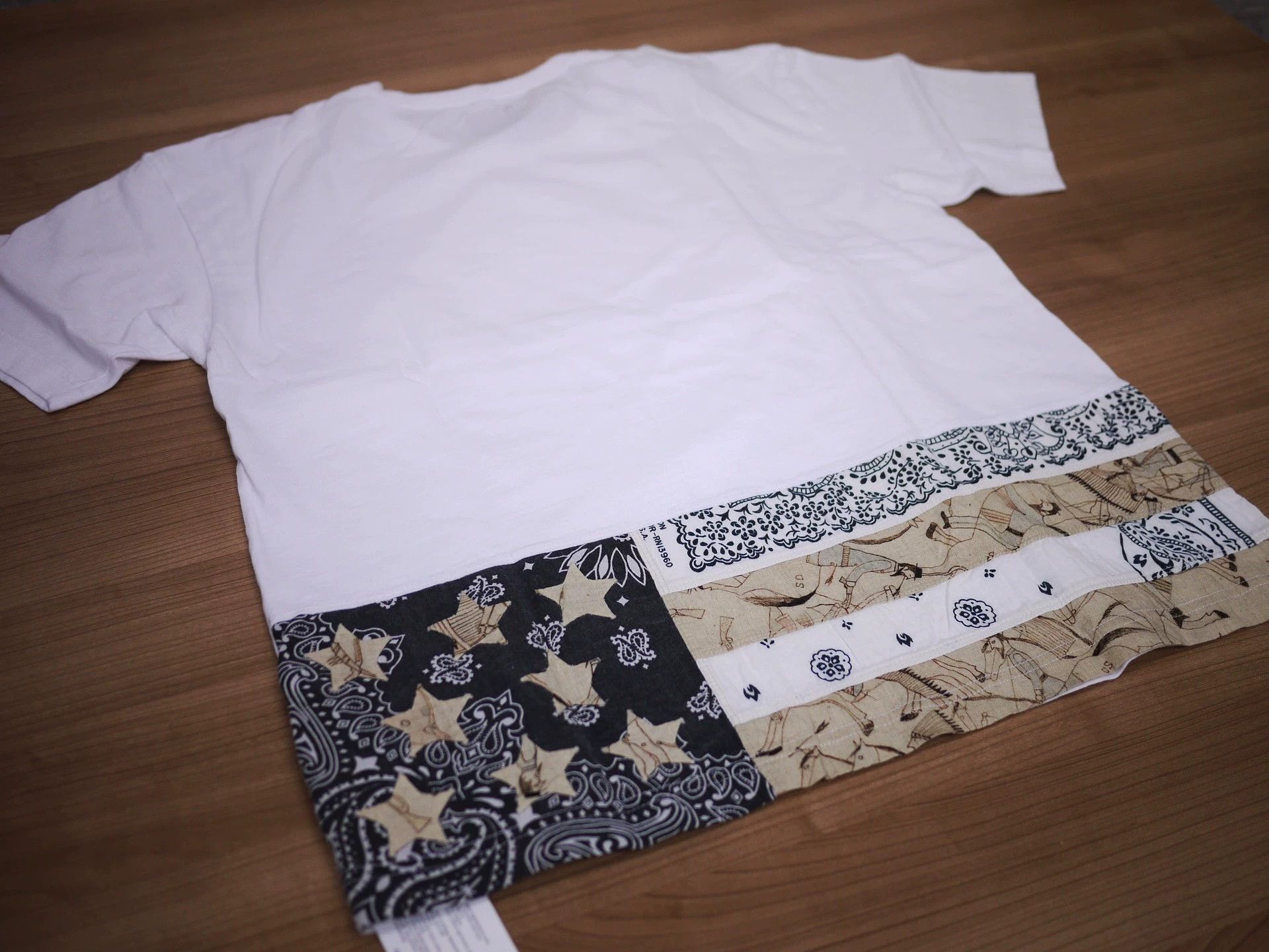 Visvim White Short Sleeve Shirt with Patterned Hem Size US L / EU 52-54 / 3 - 2 Thumbnail