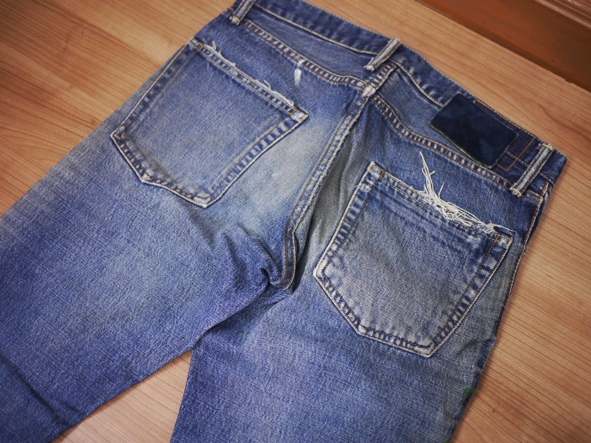 Visvim Blue Distressed Denim Jeans with Paint Splatter Size US 32 / EU 48 - 7 Thumbnail