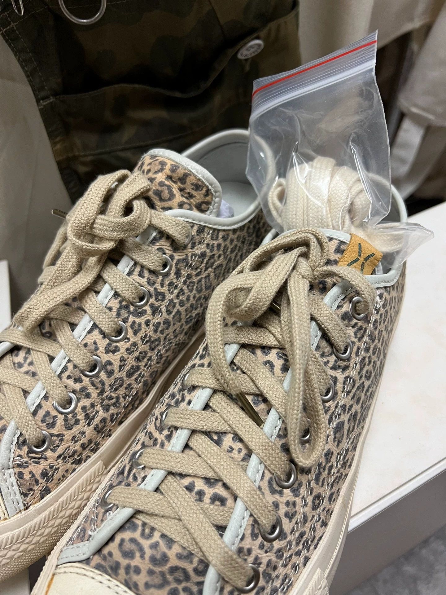 Visvim Beige Low-Top Sneakers with Leopard Print - Size 8 Size US 8 / EU 41 - 3 Thumbnail