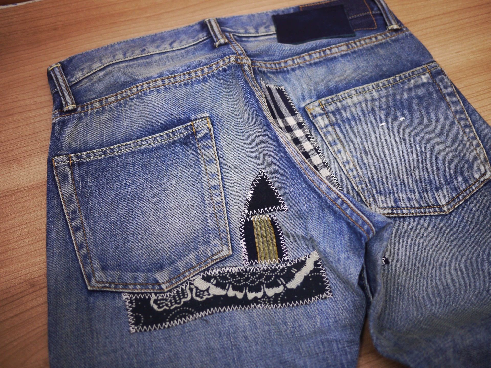 Visvim Blue Denim Jeans with Patch Details - Size 32 Size US 32 / EU 48 - 9 Thumbnail