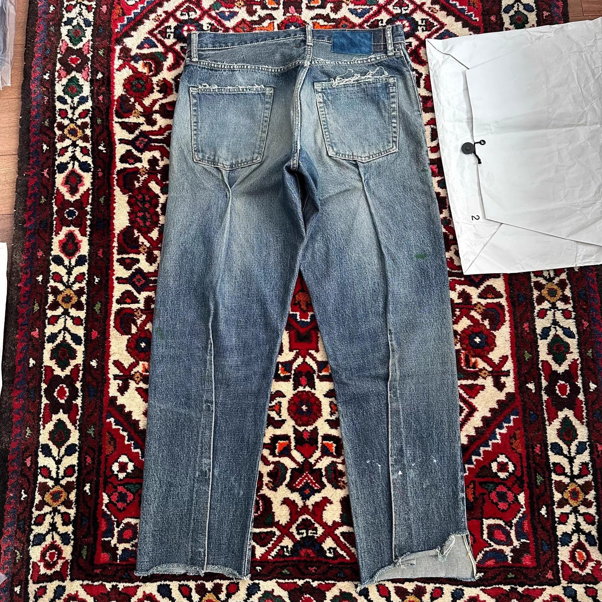 Blue Distressed Denim Jeans Size 32