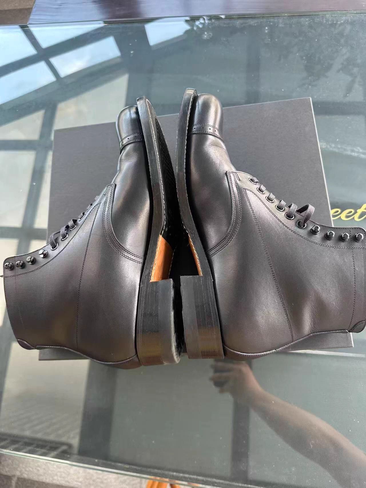 BLACK SIGN Brown Leather Ankle Boots - Size 7.5 Size US 7.5 / EU 40-41 - 3 Thumbnail