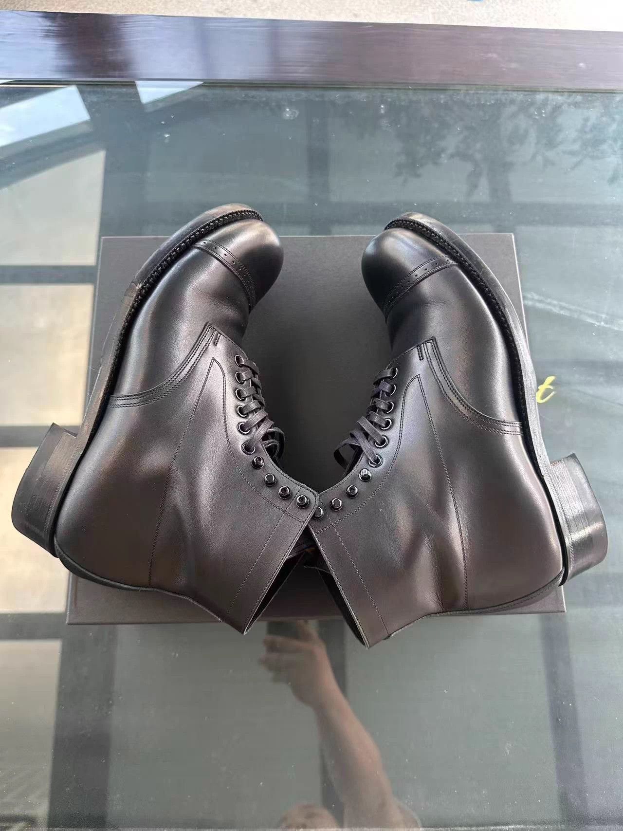 BLACK SIGN Brown Leather Ankle Boots - Size 7.5 Size US 7.5 / EU 40-41 - 4 Thumbnail