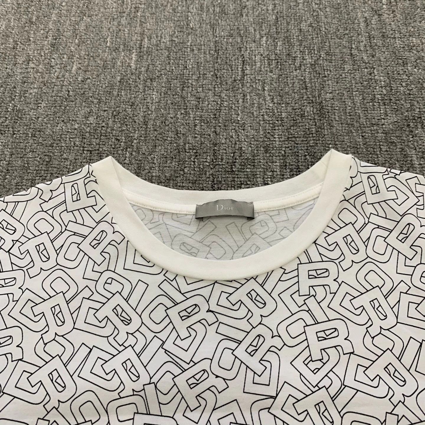 Dior White Short-Sleeve Patterned T-Shirt Size US L / EU 52-54 / 3 - 6 Thumbnail