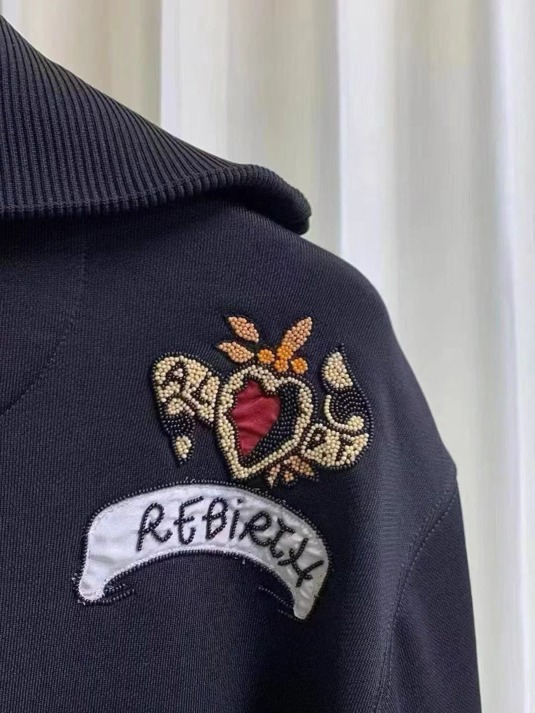 Valentino Black Embroidered Zip-Up Sweatshirt Size US L / EU 52-54 / 3 - 2 Thumbnail