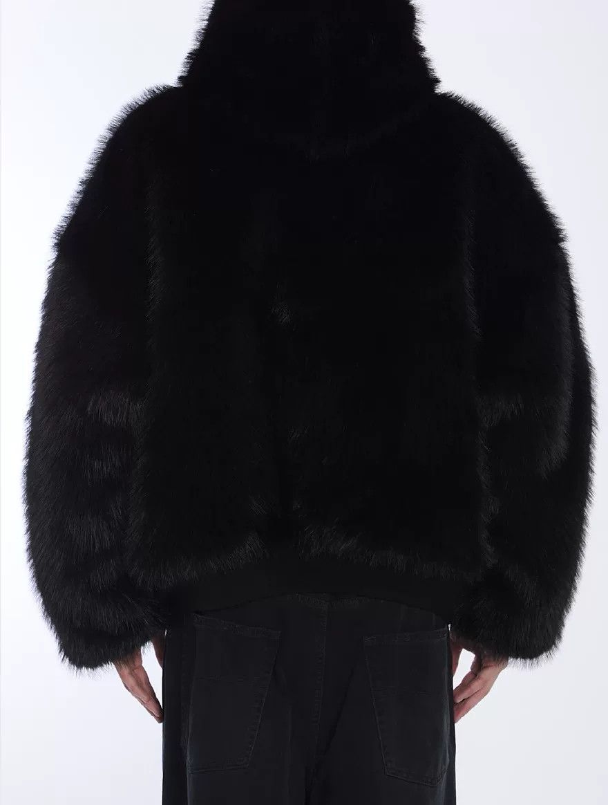 Balenciaga Balenciaga 24 Black Fur Zip Hooded Coat Size S / US 4 / IT 40 - 6 Thumbnail