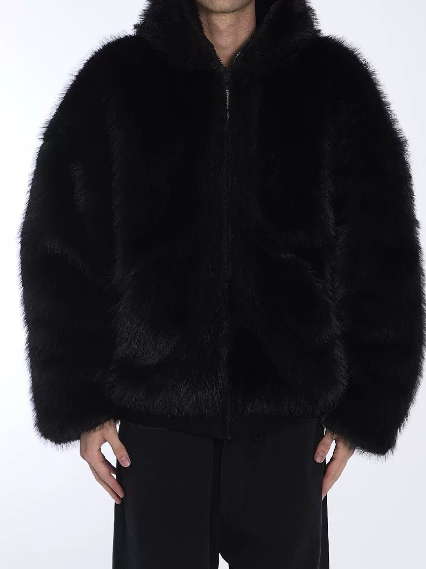 Balenciaga Balenciaga 24 Black Fur Zip Hooded Coat Size S / US 4 / IT 40 - 4 Thumbnail
