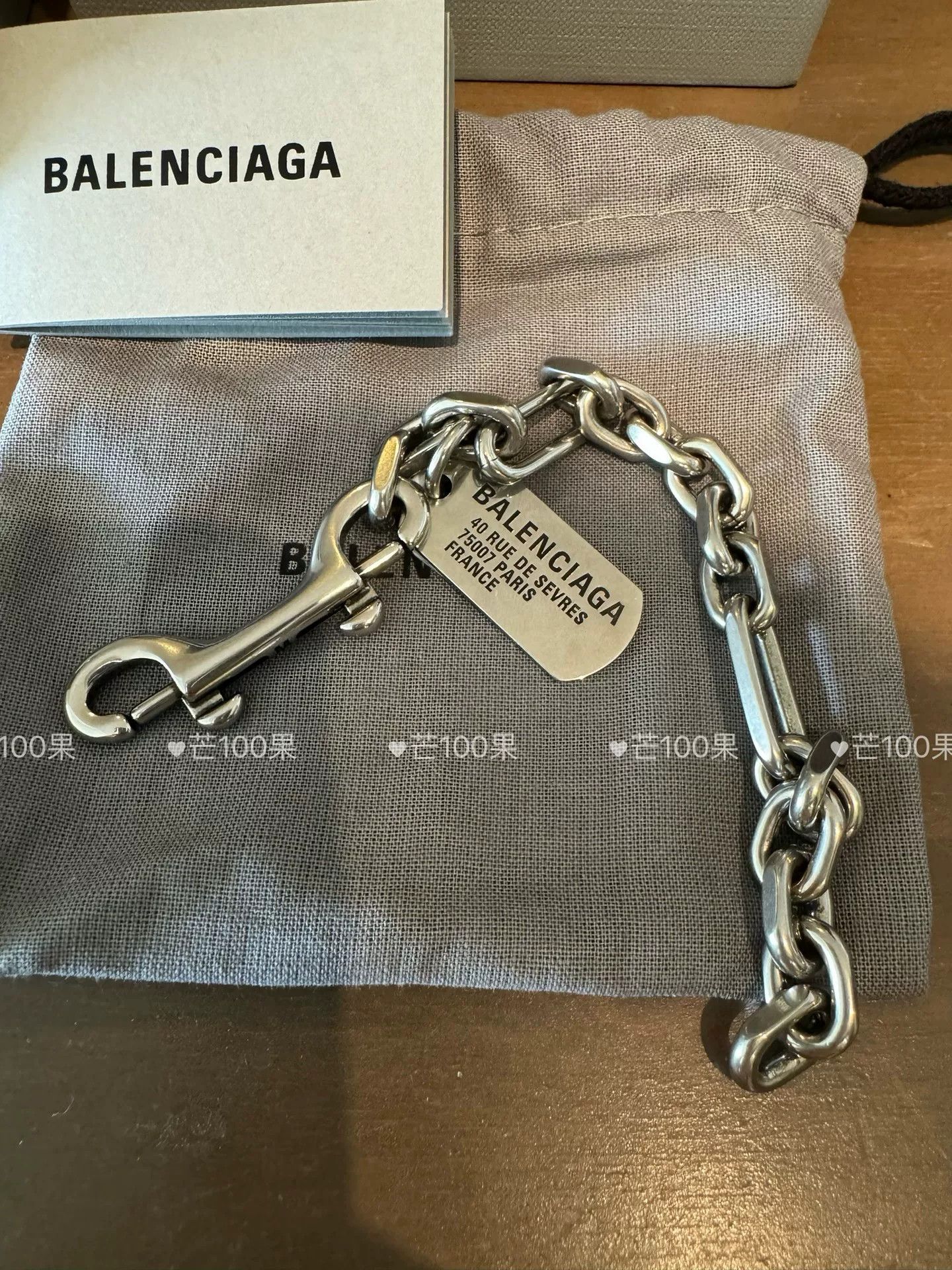 Balenciaga Balenciaga 24 Dog Tag Carabiner Bracelet Size ONE SIZE - 2 Thumbnail