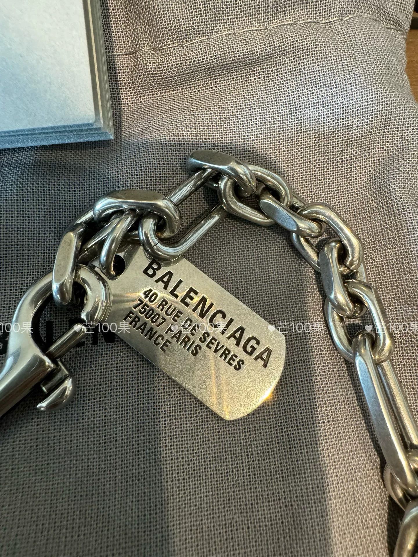 Balenciaga Balenciaga 24 Dog Tag Carabiner Bracelet Size ONE SIZE - 3 Thumbnail