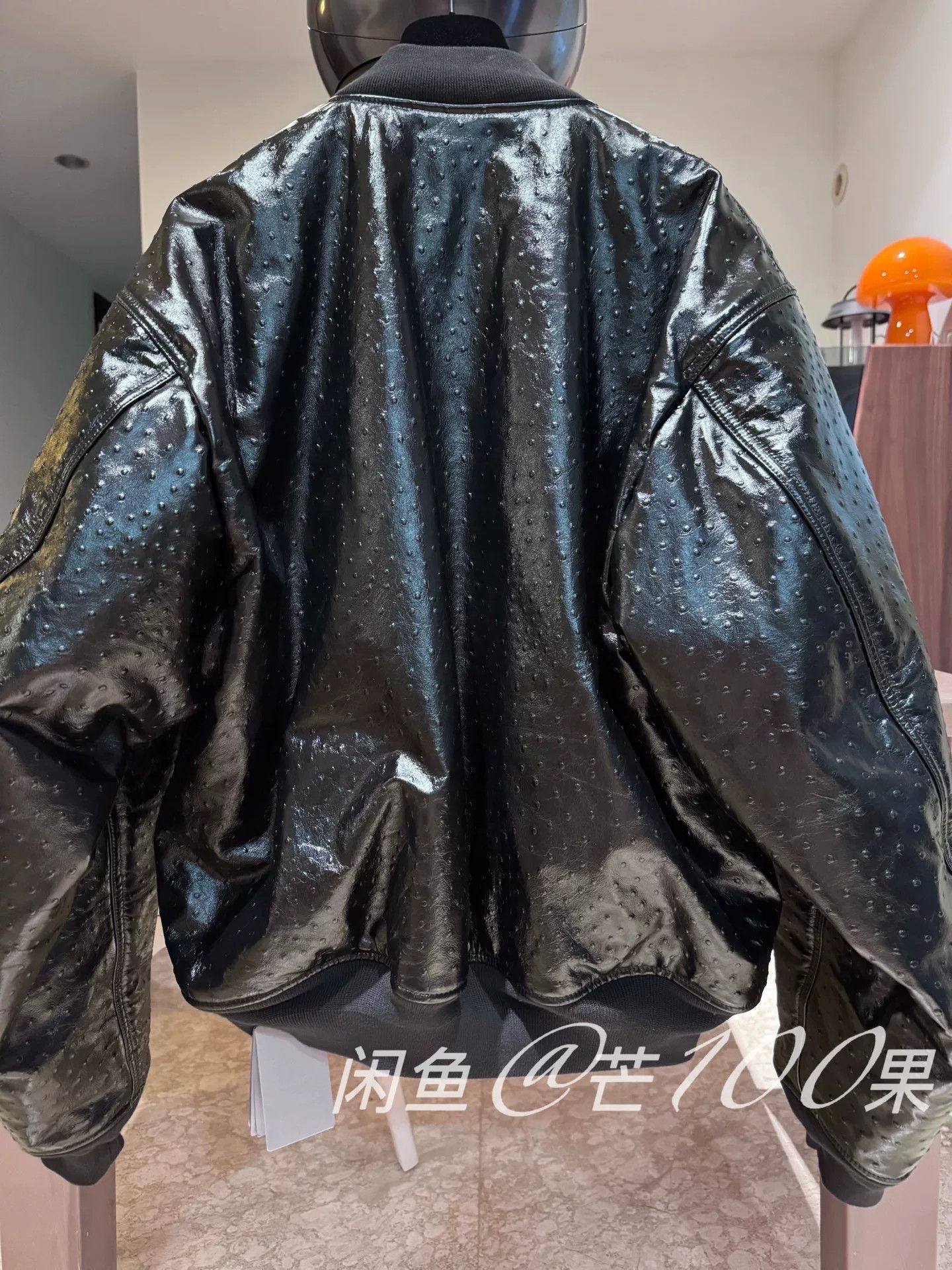Balenciaga Balenciaga 24 Garde Robe Ostrich Leather Jacket Size S / US 4 / IT 40 - 6 Thumbnail