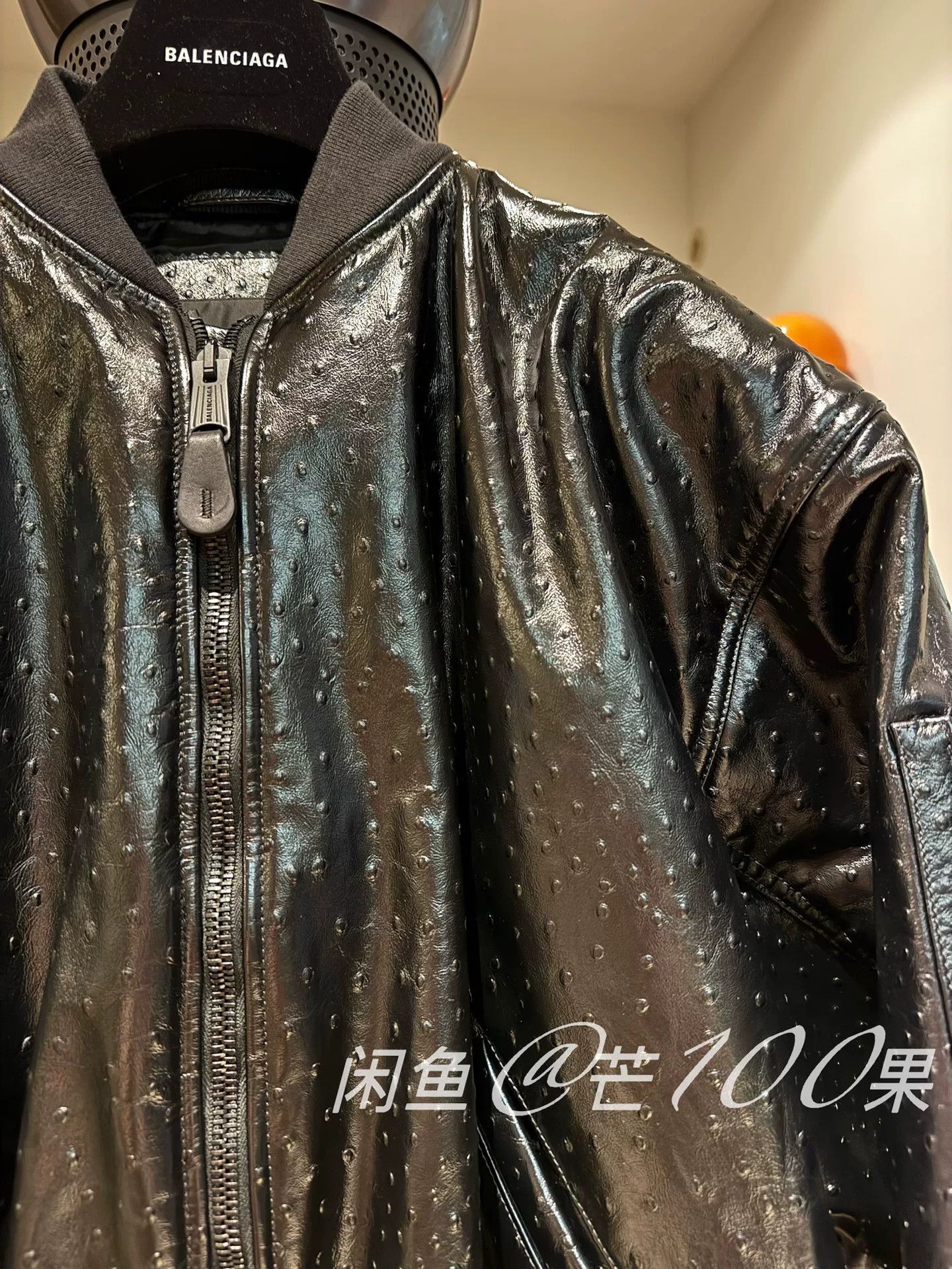 Balenciaga Balenciaga 24 Garde Robe Ostrich Leather Jacket Size S / US 4 / IT 40 - 2 Thumbnail