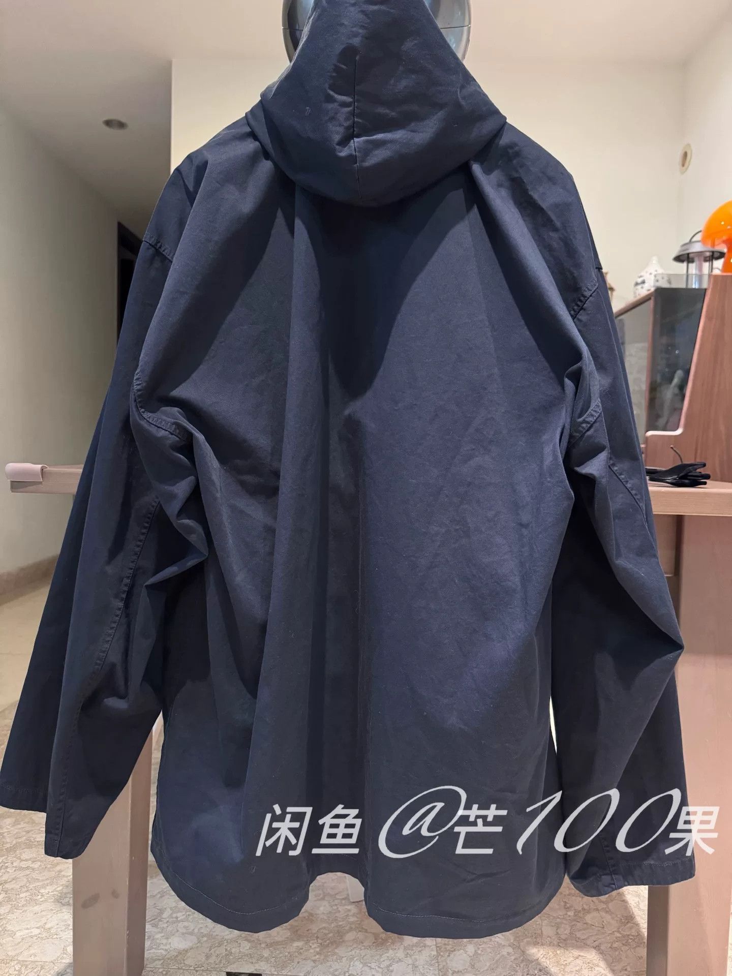 Balenciaga Balenciaga 24 Dark Blue Hooded Zip Utility Jacket Size US M / EU 48-50 / 2 - 5 Thumbnail
