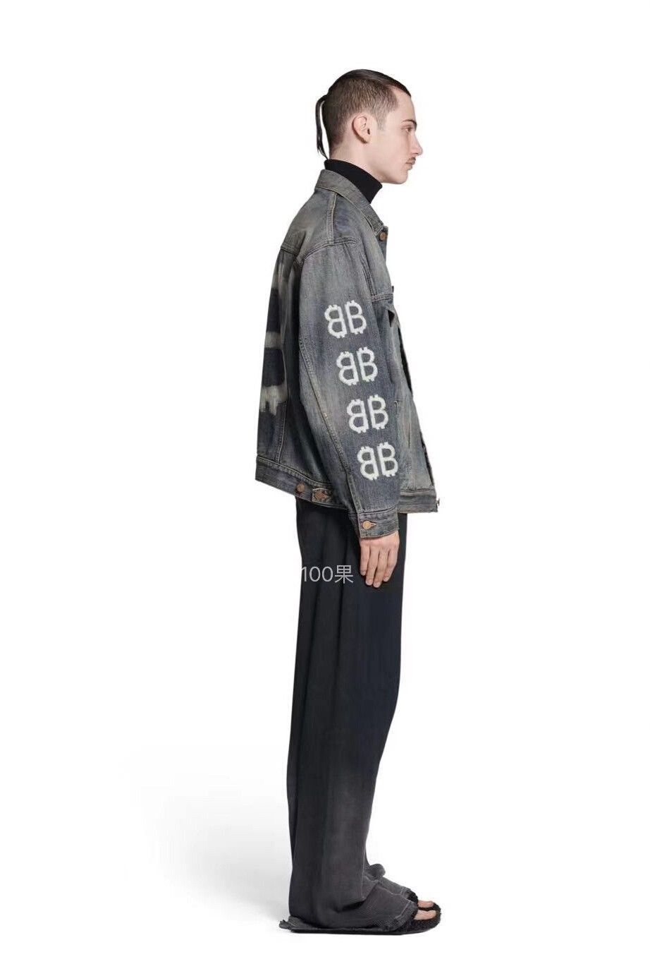 Balenciaga Balenciaga 23 Fall Bitcoin BB Washed Denim Jacket Size US S / EU 44-46 / 1 - 8 Thumbnail