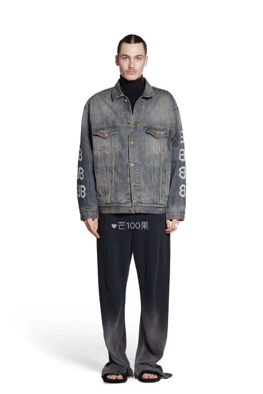 Balenciaga Balenciaga 23 Fall Bitcoin BB Washed Denim Jacket Size US S / EU 44-46 / 1 - 7 Thumbnail