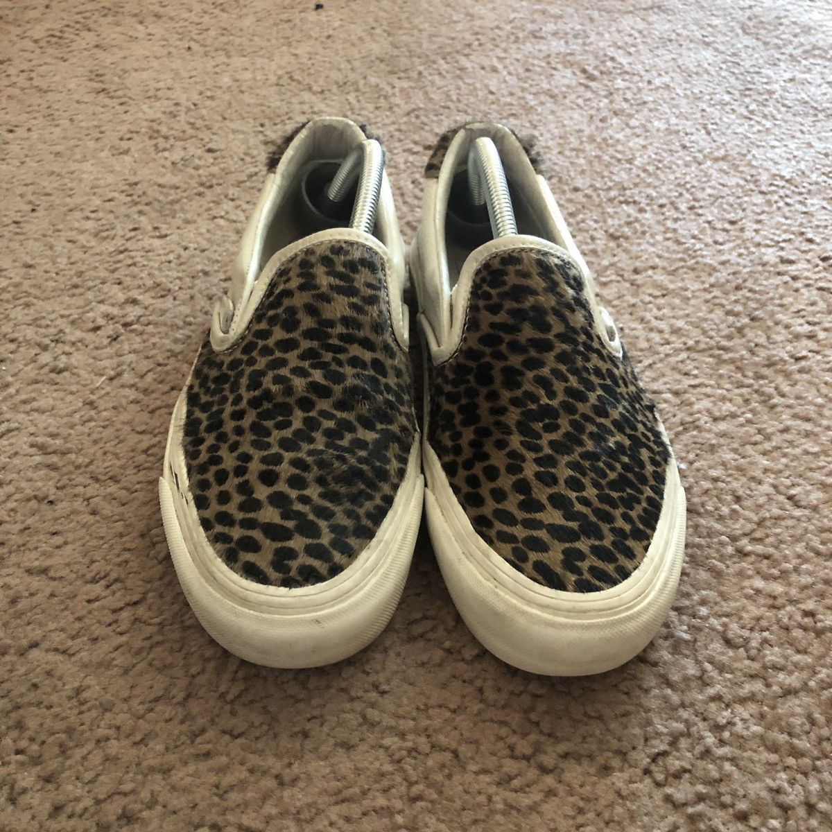 Kanye West × Vans Vans vault pony Hair leopard print slip on 