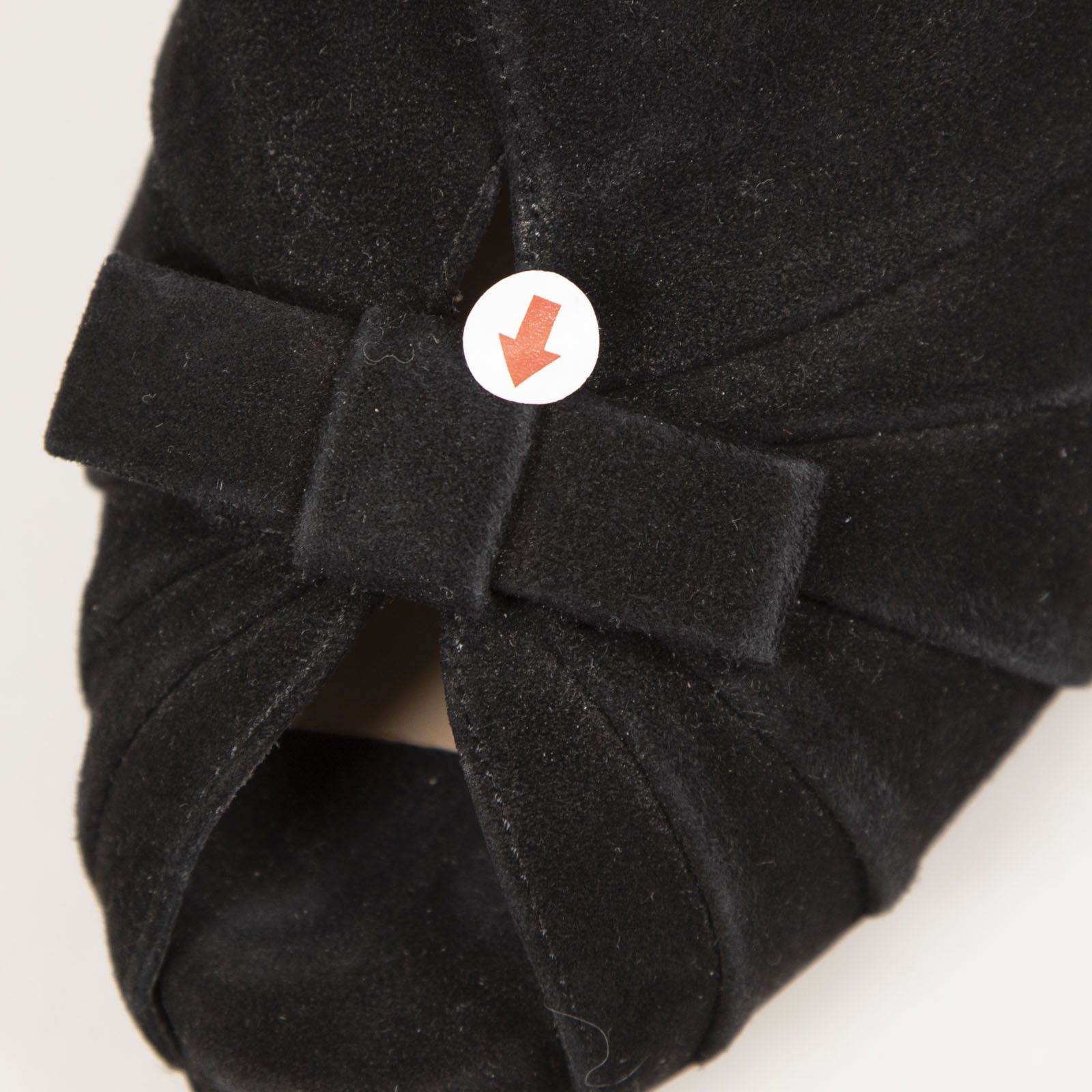 Valentino Black Suede Peep Toe Bow Heels Size US 6 / IT 36 - 9 Thumbnail