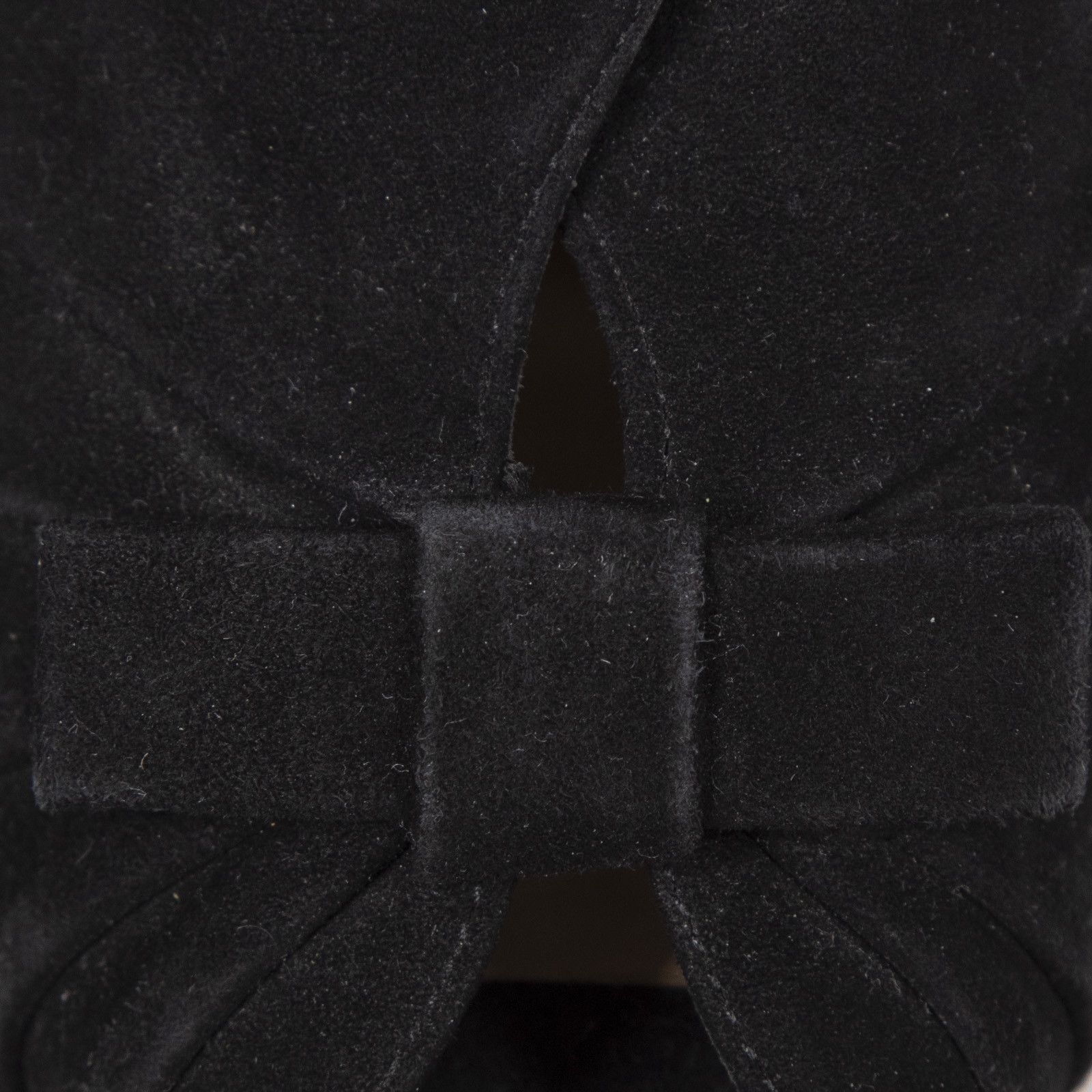 Valentino Black Suede Peep Toe Bow Heels Size US 6 / IT 36 - 5 Thumbnail