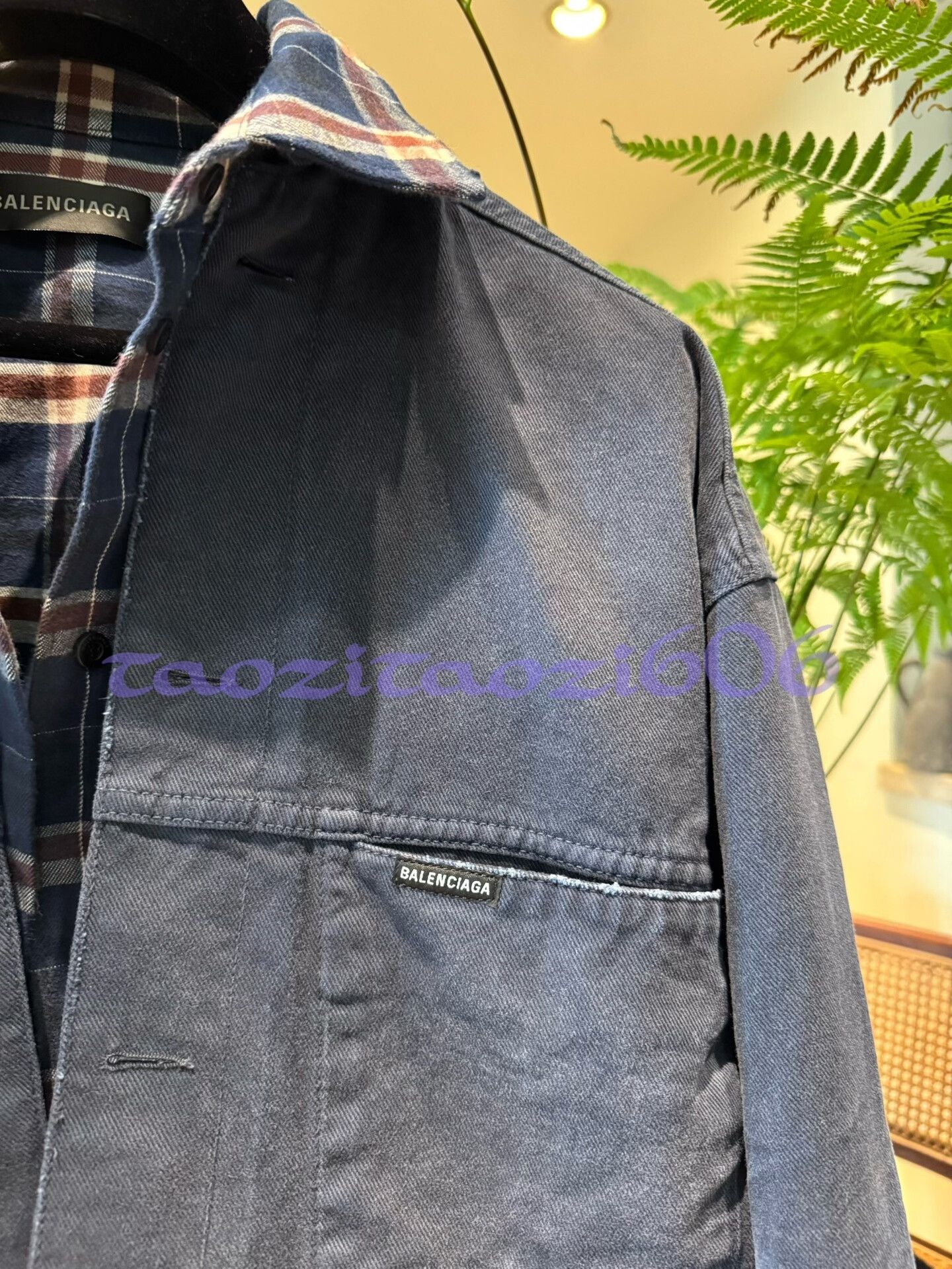Balenciaga Balenciaga Two-Piece Plaid Shirt Denim Jacket Size US M / EU 48-50 / 2 - 2 Thumbnail