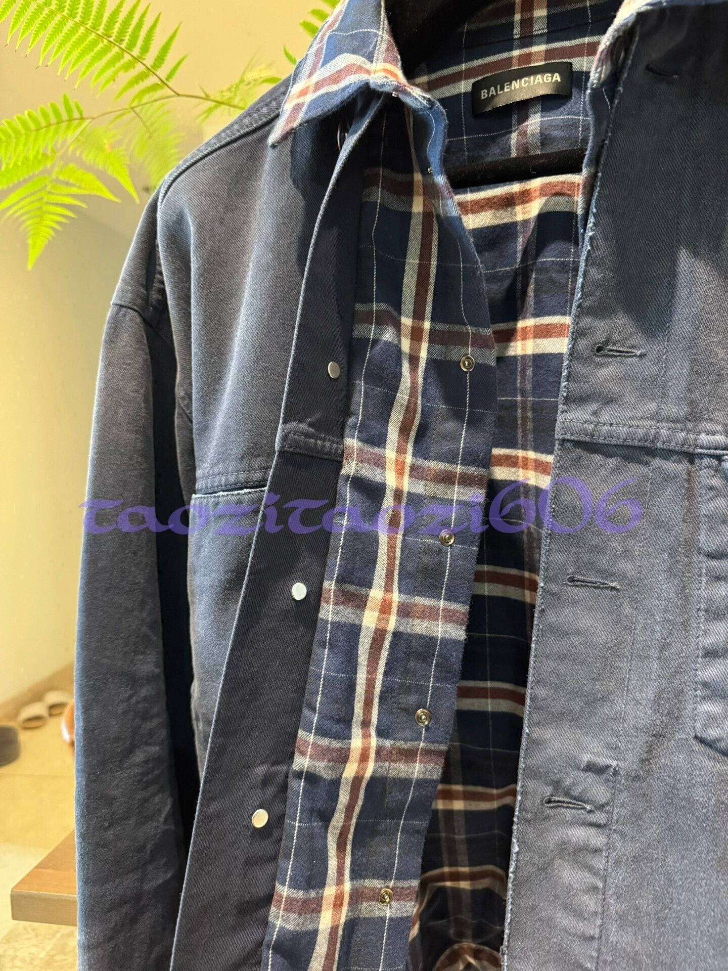 Balenciaga Balenciaga Two-Piece Plaid Shirt Denim Jacket Size US M / EU 48-50 / 2 - 5 Thumbnail