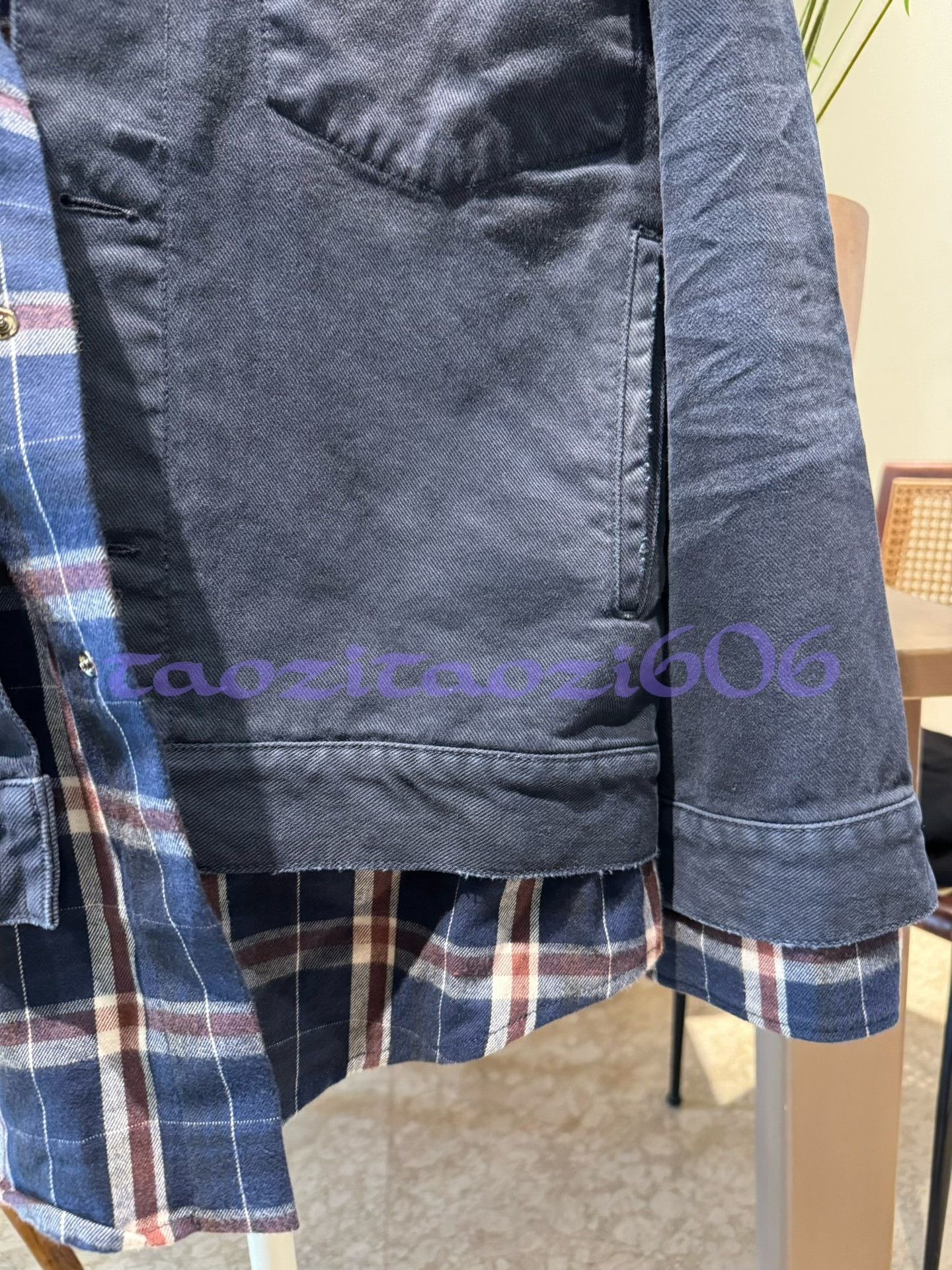 Balenciaga Balenciaga Two-Piece Plaid Shirt Denim Jacket Size US M / EU 48-50 / 2 - 6 Thumbnail