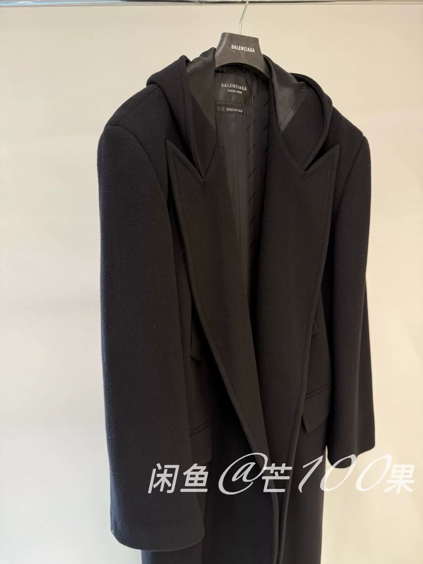 Balenciaga Balenciaga 25 Black Hooded Cashmere Long Coat Size US M / EU 48-50 / 2 - 2 Thumbnail