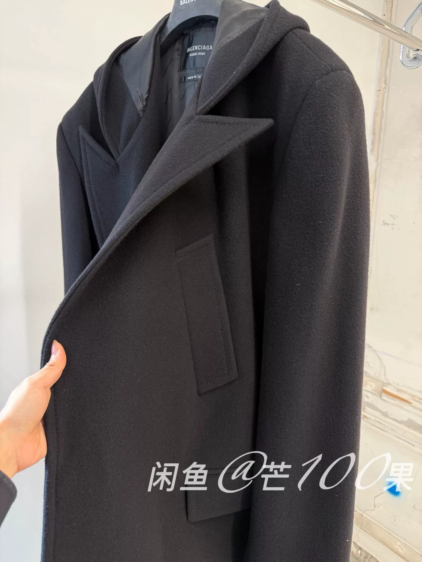 Balenciaga Balenciaga 25 Black Hooded Cashmere Long Coat Size US M / EU 48-50 / 2 - 3 Thumbnail