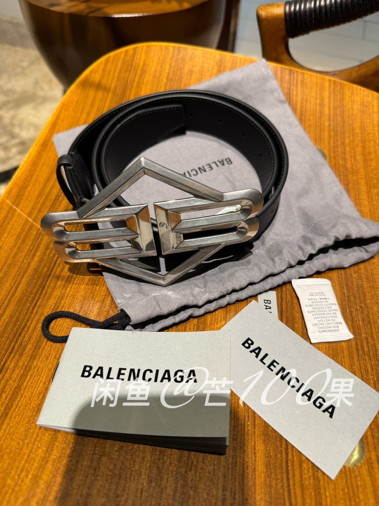 Balenciaga Balenciaga 25 Diamond Metal Logo Cowhide Belt Size ONE SIZE - 2 Thumbnail