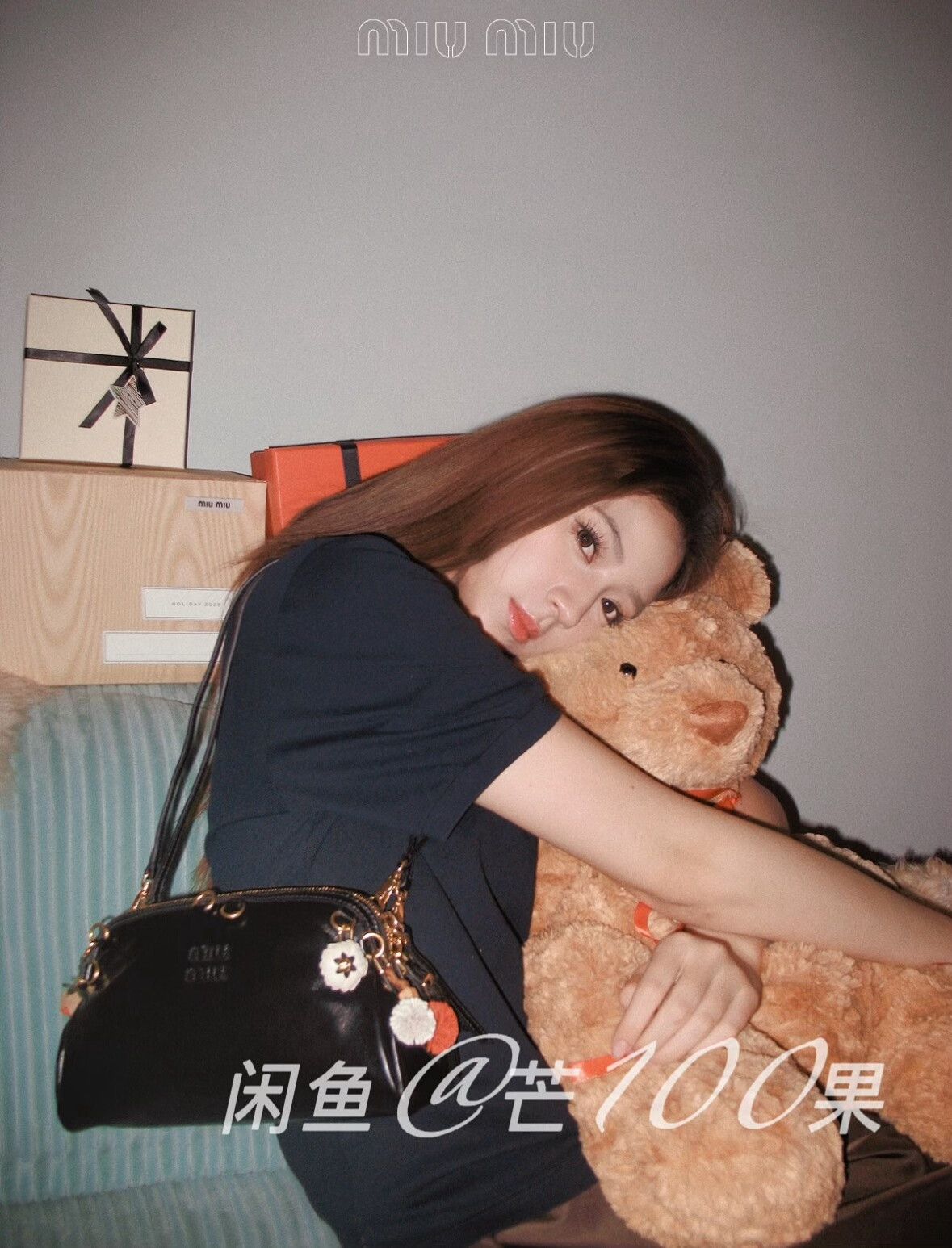 Miu Miu Miumiu 25 Double Strap Calf Leather Shell Bag Size ONE SIZE - 3 Thumbnail