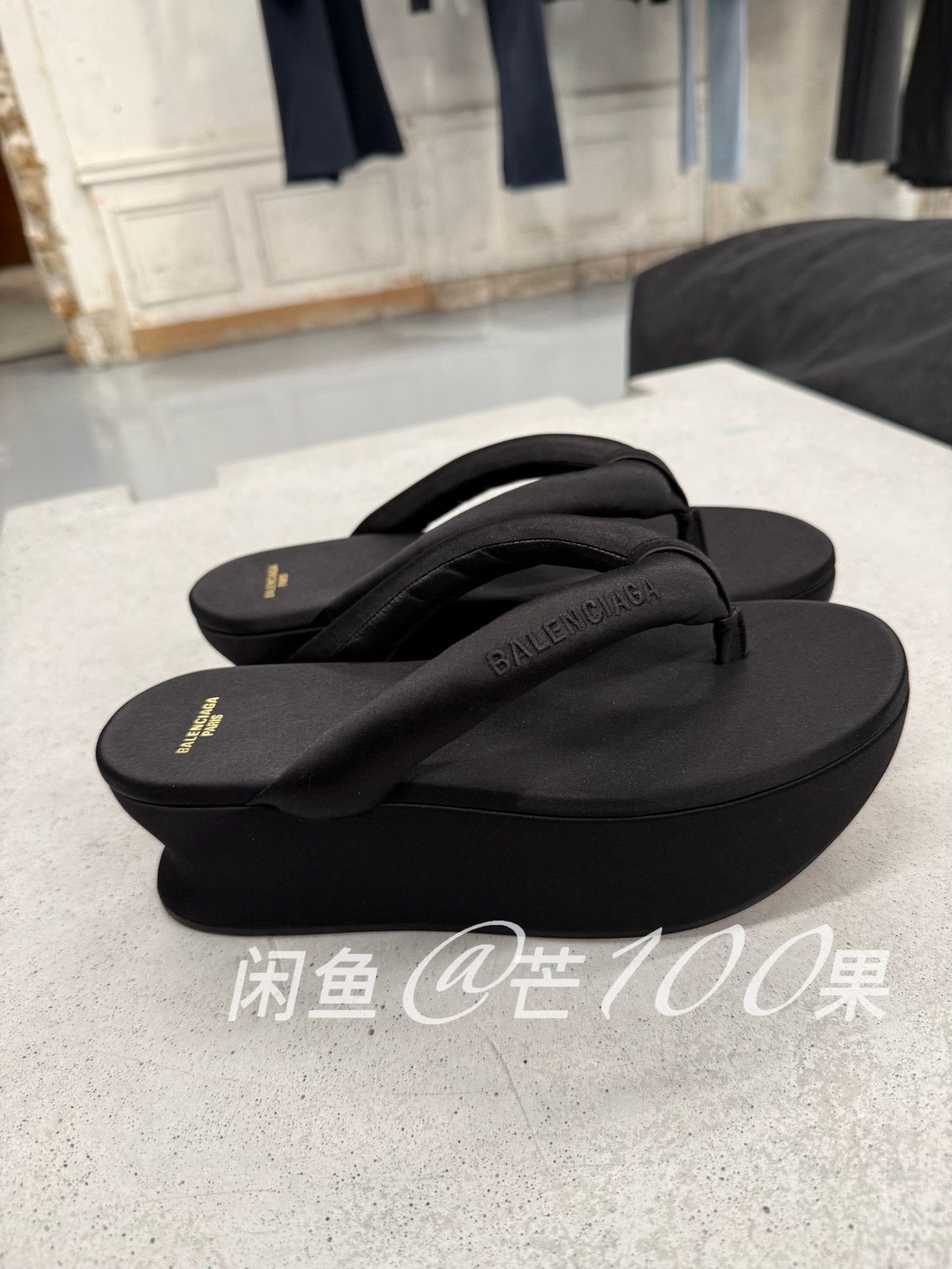 Balenciaga Balenciaga 26 Black Platform Thong Sandals Size US 10 / IT 40 - 2 Thumbnail