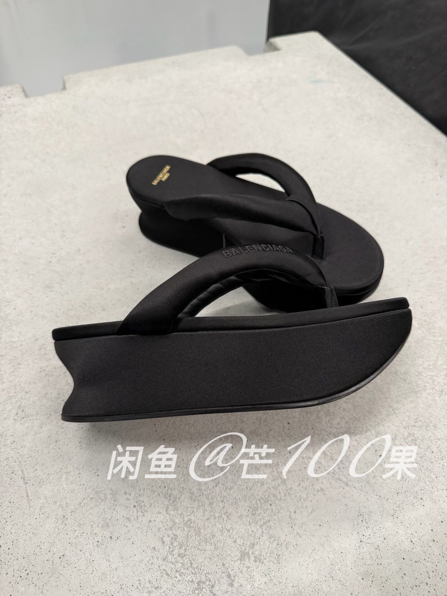 Balenciaga Balenciaga 26 Black Platform Thong Sandals Size US 10 / IT 40 - 5 Thumbnail