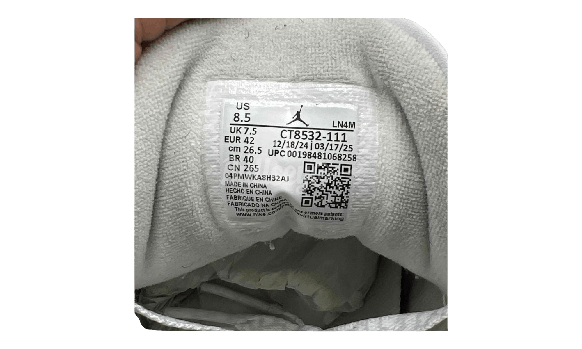 Jordan Brand Air Jordan 3 Retro "Pure Money" (2025) (PreOwned) Size US 8.5 / EU 41-42 - 7 Thumbnail