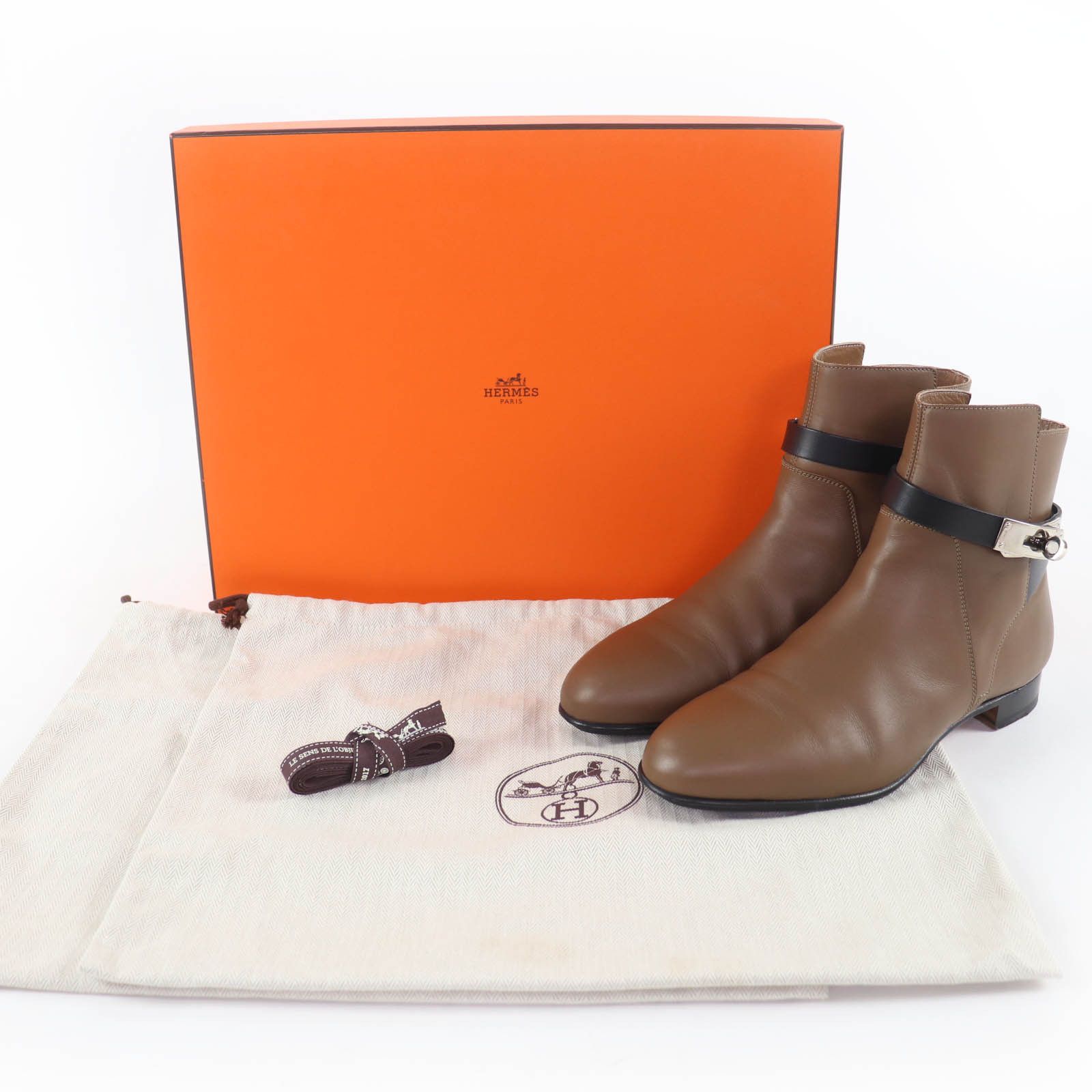 Hermes Hermes Hermès Neo Kelly Buckle Leather Short Boots 37.5 Leather Shoes DUTY FREE for USA Size ONE SIZE - 2 Thumbnail