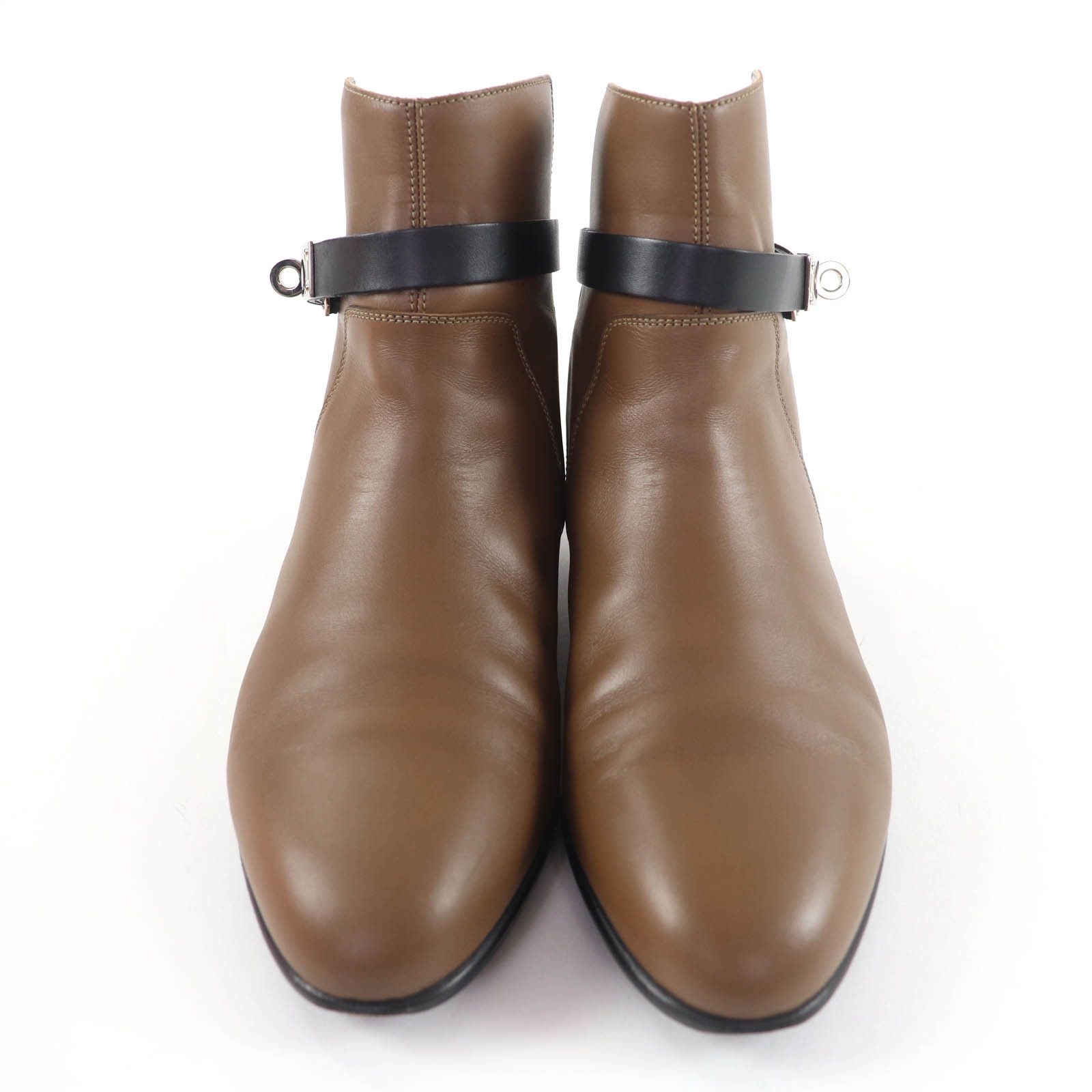 Hermes Hermes Hermès Neo Kelly Buckle Leather Short Boots 37.5 Leather Shoes DUTY FREE for USA Size ONE SIZE - 4 Thumbnail