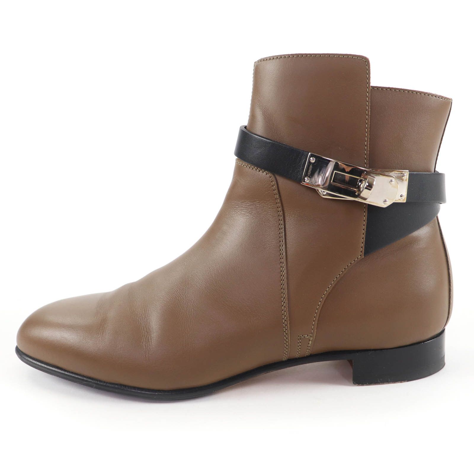Hermes Hermes Hermès Neo Kelly Buckle Leather Short Boots 37.5 Leather Shoes DUTY FREE for USA Size ONE SIZE - 5 Thumbnail