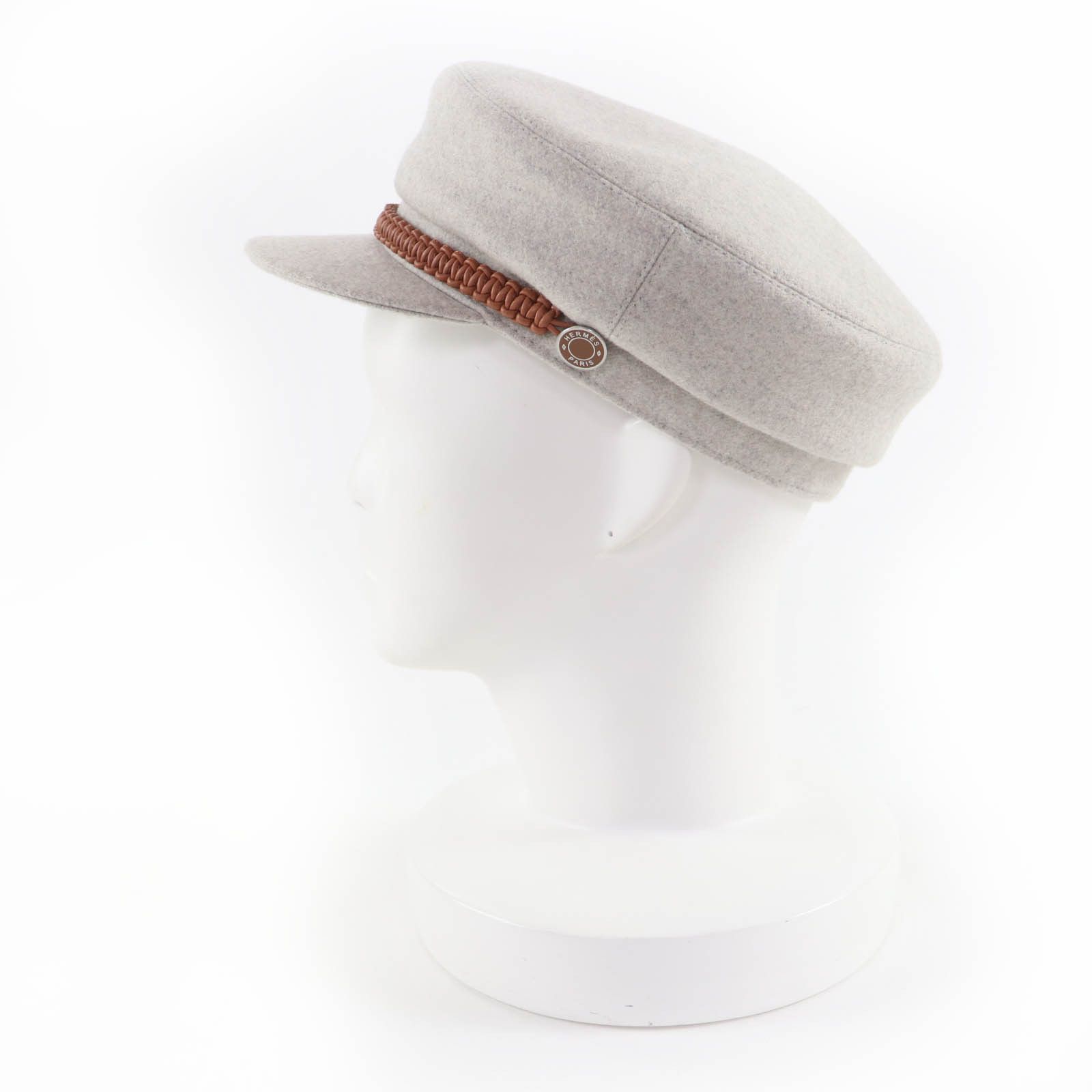 Hermes Hermes Hermès Casquette Deauville Serie Metal Cashmere Cap 57 Textile Hats DUTY FREE for USA Size ONE SIZE - 4 Thumbnail