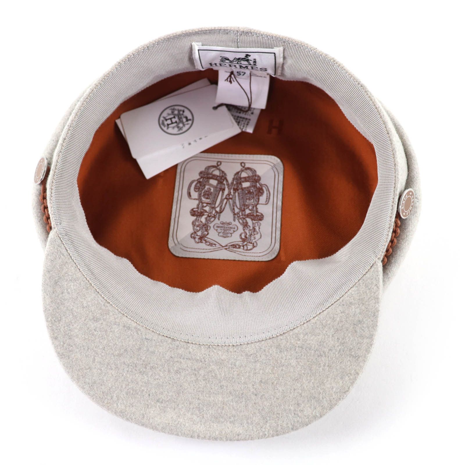 Hermes Hermes Hermès Casquette Deauville Serie Metal Cashmere Cap 57 Textile Hats DUTY FREE for USA Size ONE SIZE - 7 Thumbnail