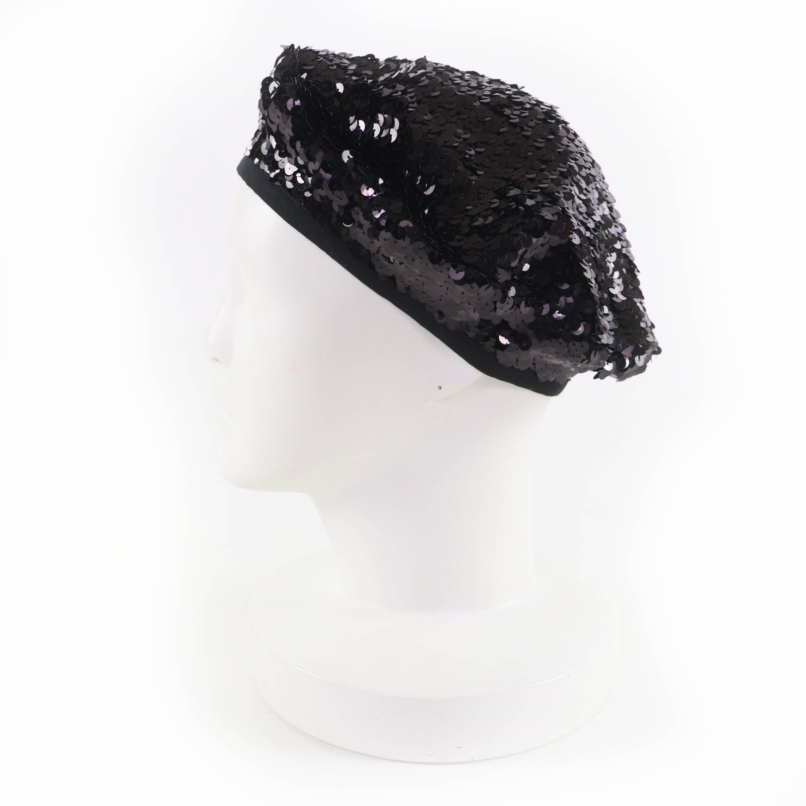 Chanel Chanel CHANEL COCO Mark Silk Lining Beret Textile Hats DUTY FREE for USA Size ONE SIZE - 3 Thumbnail