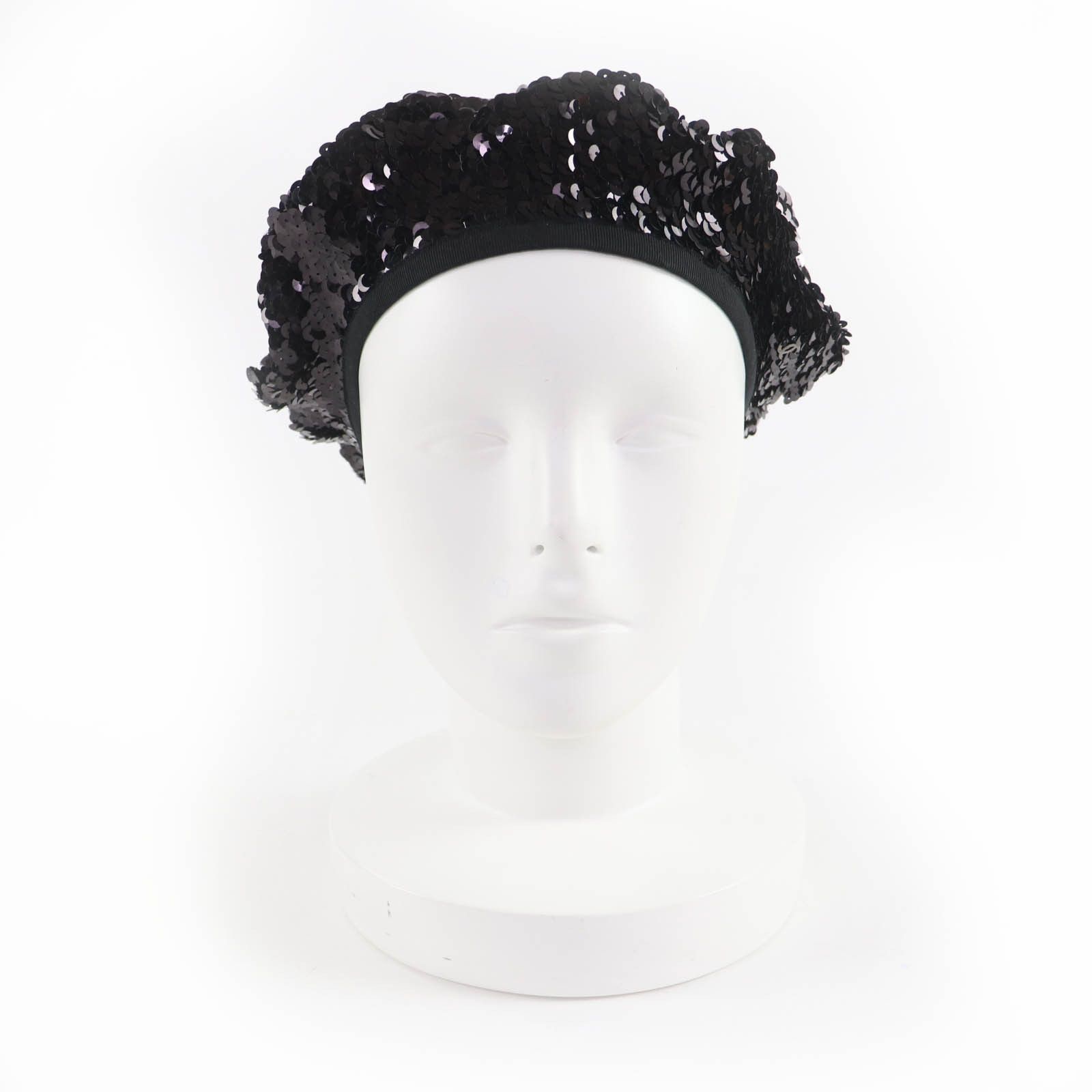 Chanel Chanel CHANEL COCO Mark Silk Lining Beret Textile Hats DUTY FREE for USA Size ONE SIZE - 2 Thumbnail