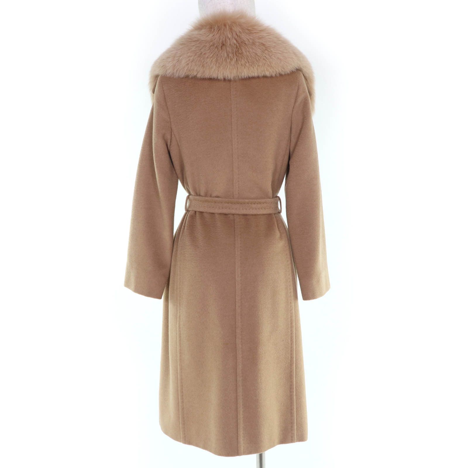Max Mara Max Mara Max Mara Belt wrap coat Camel Fox Fur Coat Fur Outerwear DUTY FREE for USA Size ONE SIZE - 3 Thumbnail