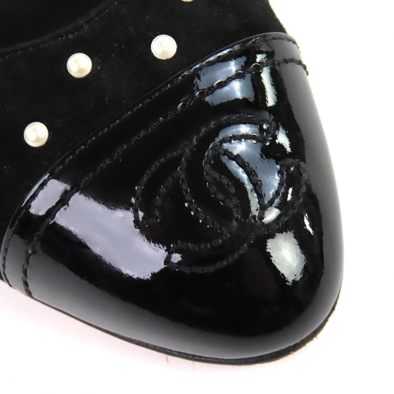Chanel Chanel CHANEL COCO Mark Patent Leather Suede Pumps Leather Shoes G33423 DUTY FREE for USA Size ONE SIZE - 8 Thumbnail
