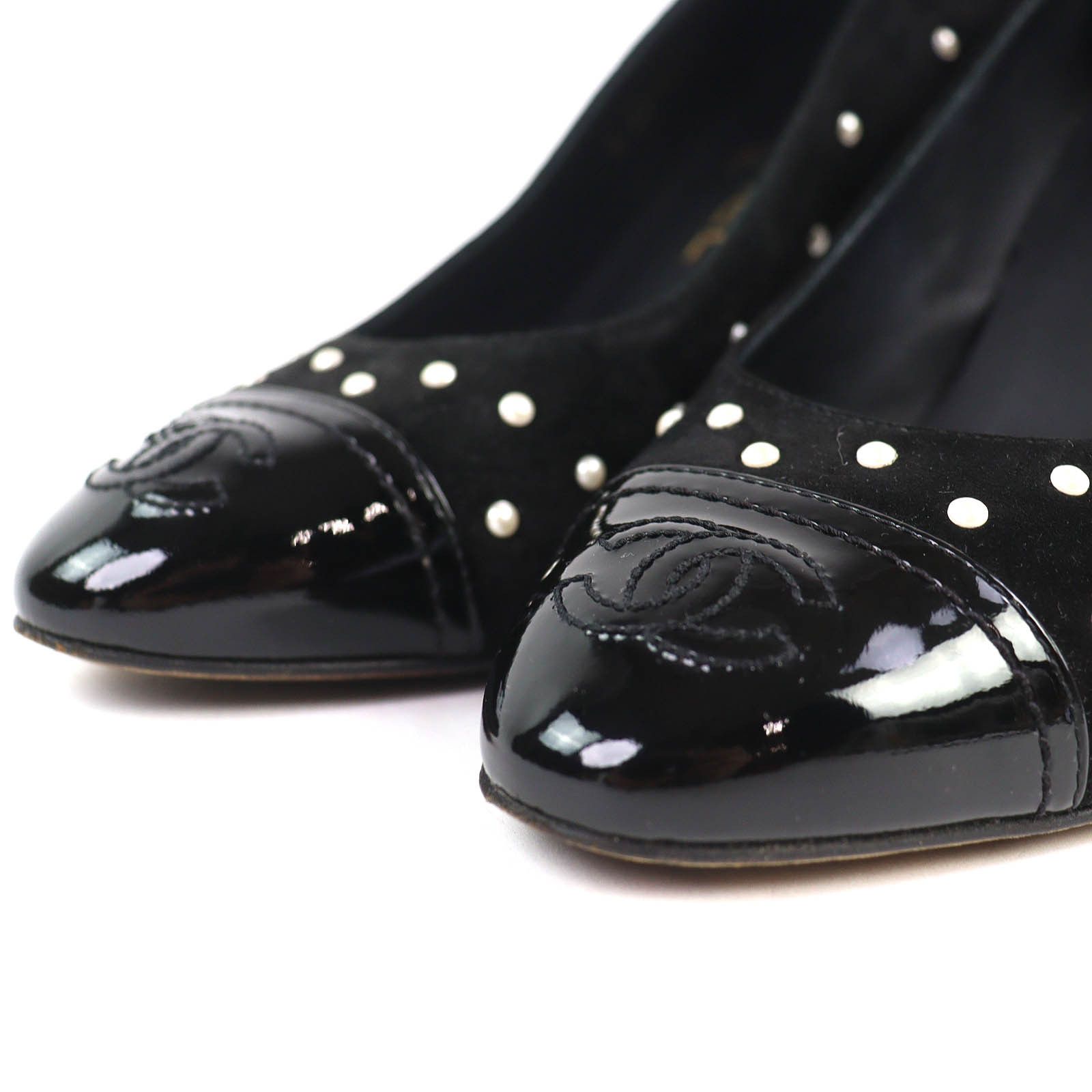 Chanel Chanel CHANEL COCO Mark Patent Leather Suede Pumps Leather Shoes G33423 DUTY FREE for USA Size ONE SIZE - 6 Thumbnail