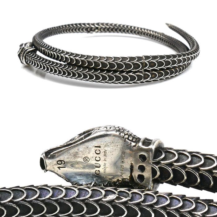 Gucci Gucci Gucci Snake Ag925 Bangle Precious Metal Bangle DUTY FREE for USA Size ONE SIZE - 3 Thumbnail