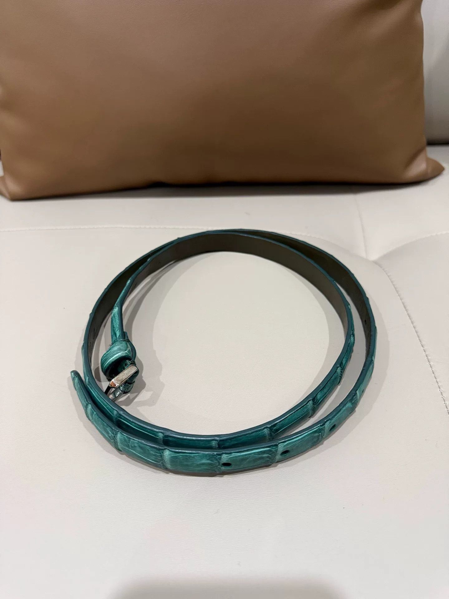 Loro Piana Loro Piana Green Croc-Embossed Belt Size ONE SIZE - 6 Thumbnail